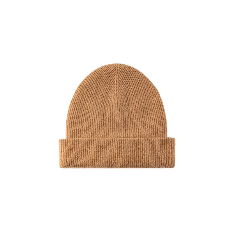 Premium Korean-Style Women's 100% Wool Knit Hat, Thickened for Warmth, Perfect for Autumn and Winter