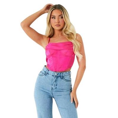 Missy Empire Womens/Ladies Exposed Seams Satin Corset Top