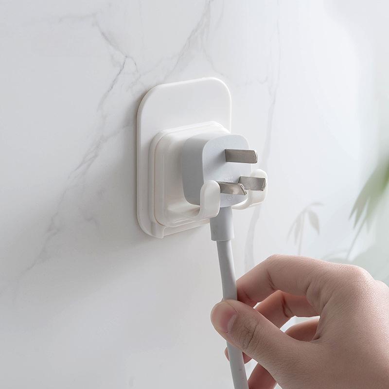 Wandaufbewahrungshaken Steckdosenhalter Stanzfreier Wandhaken Kleiderbügel Rasiererhalter Ständer Kleiderbügel Türhaken Schlüsselhalter