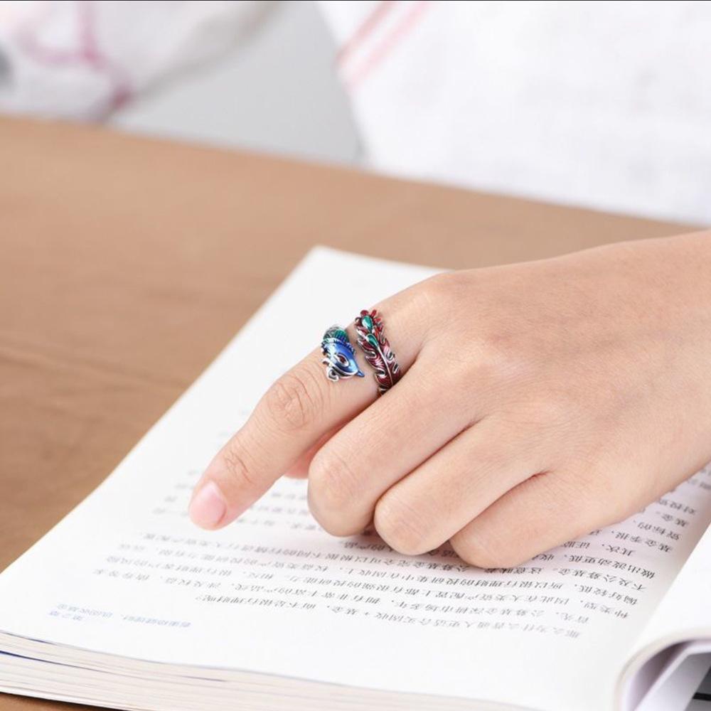 Dragon and Phoenix Chengxiang Enamel Color Ring Men's and Women's Rings Retro Style Guochao Personality High-end Domineering Handicraft Opening