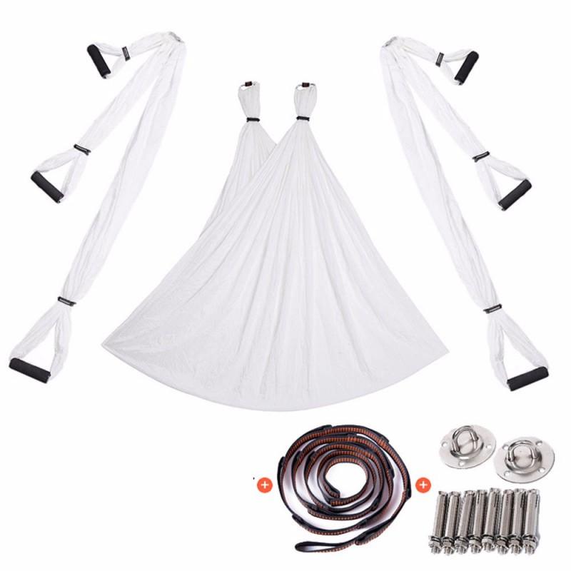 Aerial Yoga Hammock Set With Spreader Bar Extension Straps Inversion Fitness Training