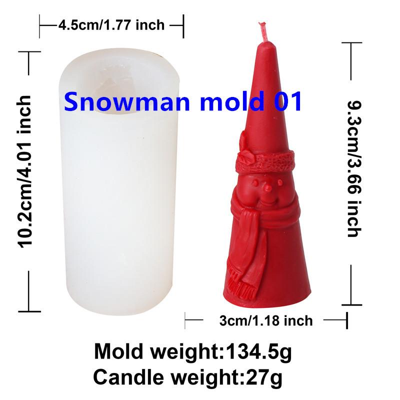 

Christmas Long Hat Cartoon Snowman Candle Silicone Mold DIY Beard Christmas Santa Snowman Elk Penguin Party Home Decor Gift