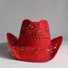 Cappelli Gialli Estivi da Uomo Stile Western Intrecciati a Mano in Paglia Cappello Jazz da Sole da Spiaggia Cappellino da Cowgirl Donna Rosa Shocking Monocolore Sombrero Uomo