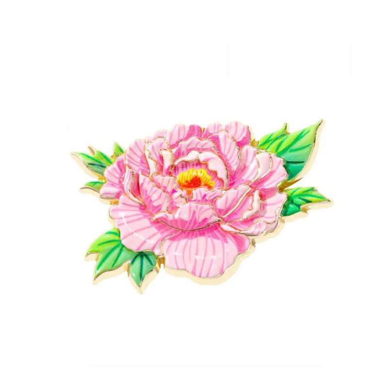 1Pcs Elegant Classical Style Flower Lapel Pin Exquisite Luxury Peony Flower Brooch For Suit Cheongsam Sophisticated Taste