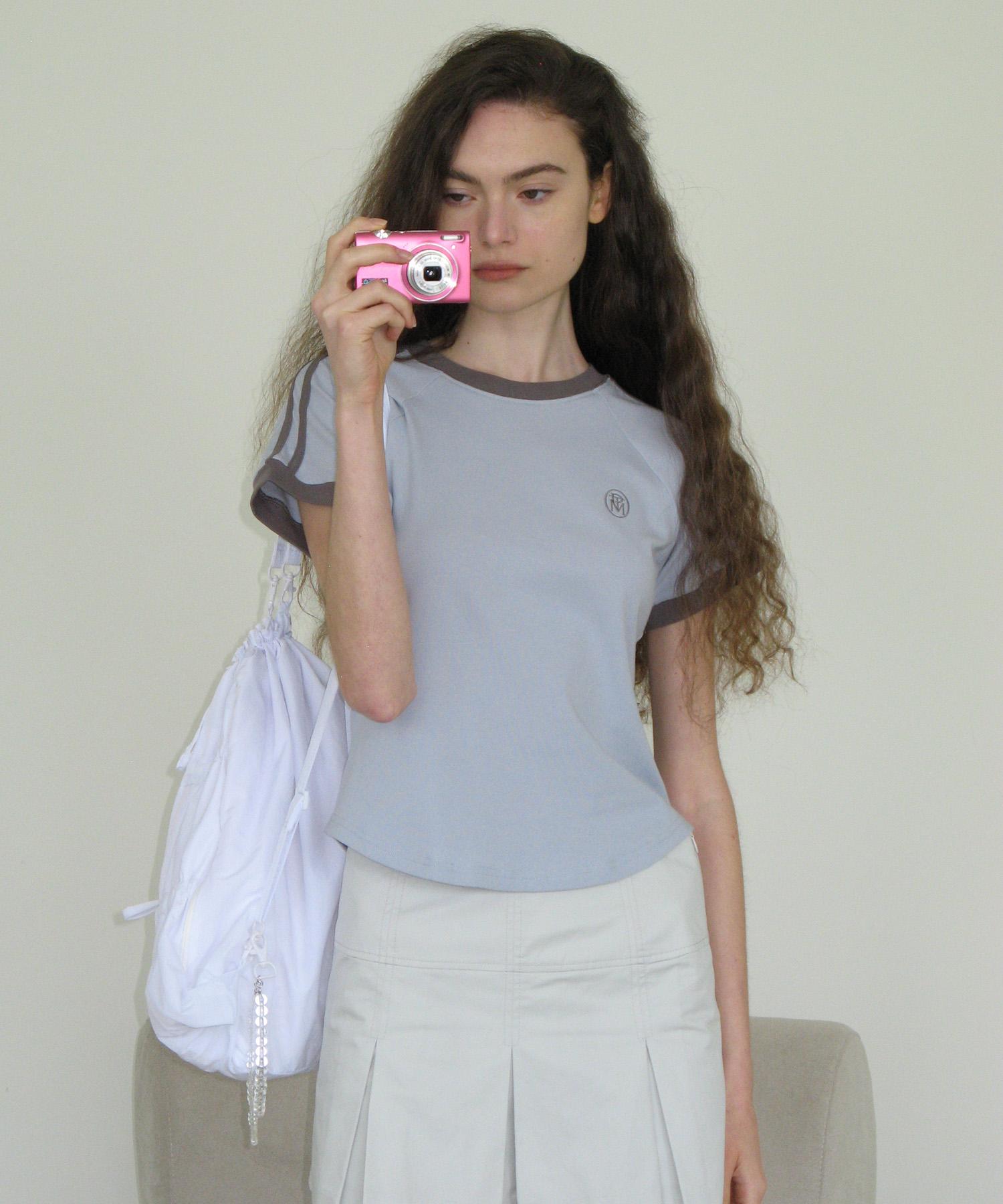 Partimento Woman College Stripe Ringer Tee_Sky Sky/One Size