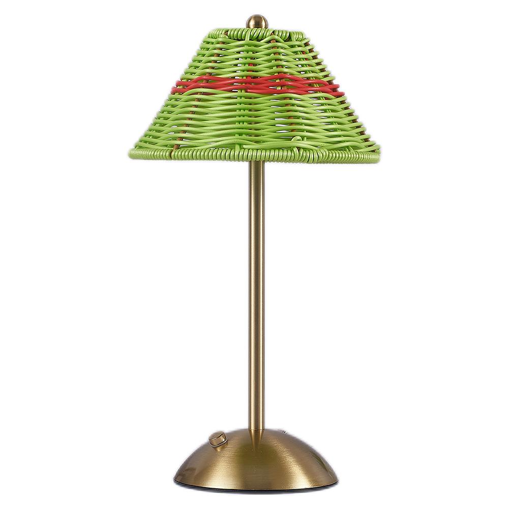 

Беспроводная светодиодная настольная лампа 3 цвета Бесступенчатая регулировка яркости Ретро ротанговая сенсорная лампа Прикроватная ночная лампа для использования в помещении/на улице Дом Спальня