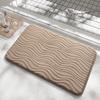 Bathroom Mat with Non-Slip PVC Backing, Absorbent Jacquard Plush Bath Rug, Machine Washable, 4 Size Options