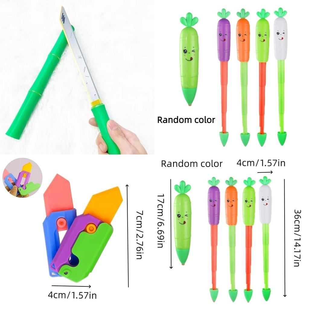 Gravity Carrot Knife With 3d Design Glowing Butterfly Knife Flashy Printed Carrot Knife And Night Light Carrot Knife