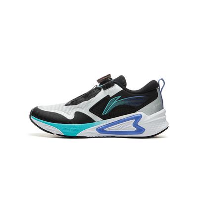 Li Ning Kids Weaving Sparrow Trendy Fashion Non-Slip Wear-Resistant Rebound Low-Top Running Shoes Kids Sneaker Black Silver YKFU084-1