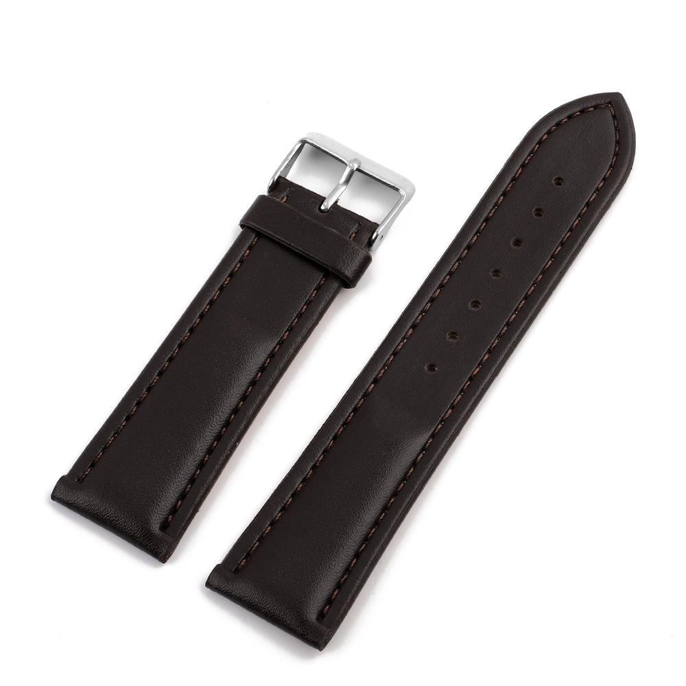 Leather Bracelet Watchband 22mm Handmade Stitching Quick Release Watch Straps Replacement Wrist Belt Accessories Black Coffee