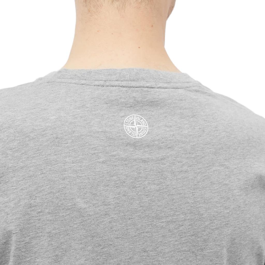 STONE ISLAND Buchstabenprint Rundhals Locker geschnitten Kurzarm T-Shirt Herren Oberteile Grau 78152NS90-V0M64