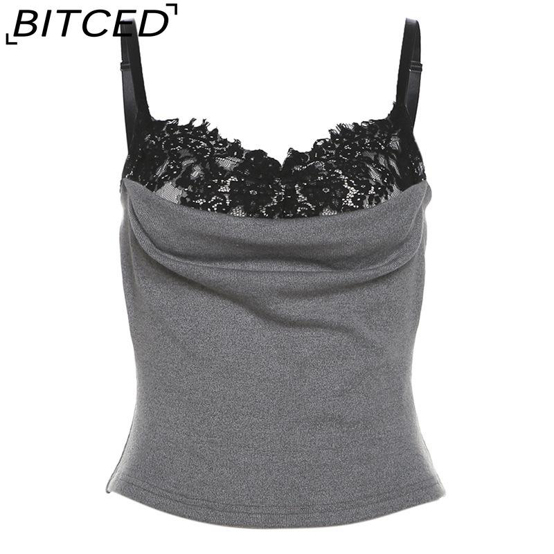 

BITCED Summer Women s Streetwear Sexy Strappy Bandeau Crop Top L серый