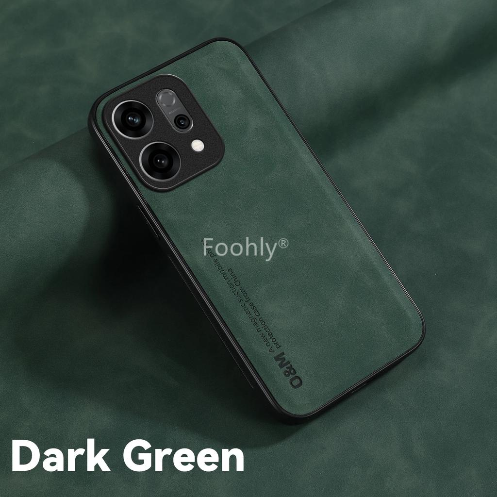 Magnetisk etui i nubuck-skinn for OPPO Reno 14 Pro 14F Reno14 F 5G Ren Beskyttelsesdeksel Støtsikkert Bakdeksel Coque Capa Fundas