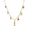 European & American Beach-Style Necklace: Butterfly Fish & Heart Cherry Pendant for Women