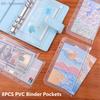 8 Peças Bolsos para Fichário de PVC Envelopes de Dinheiro A5 A6 A7 Pastas com Zíper Bolsas Organizador de Dinheiro Arquivamento de Documentos Orçamentários Inserções de Folha Solta