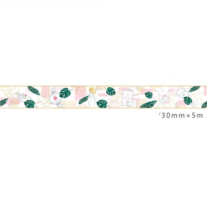 Beautiful Wash Tape Flower Plant Japanese Masking Adhesive Tape Decors Scrap Booking Sticker Label