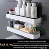 Wall-Mounted Bathroom & Kitchen Storage Rack, No-Drill