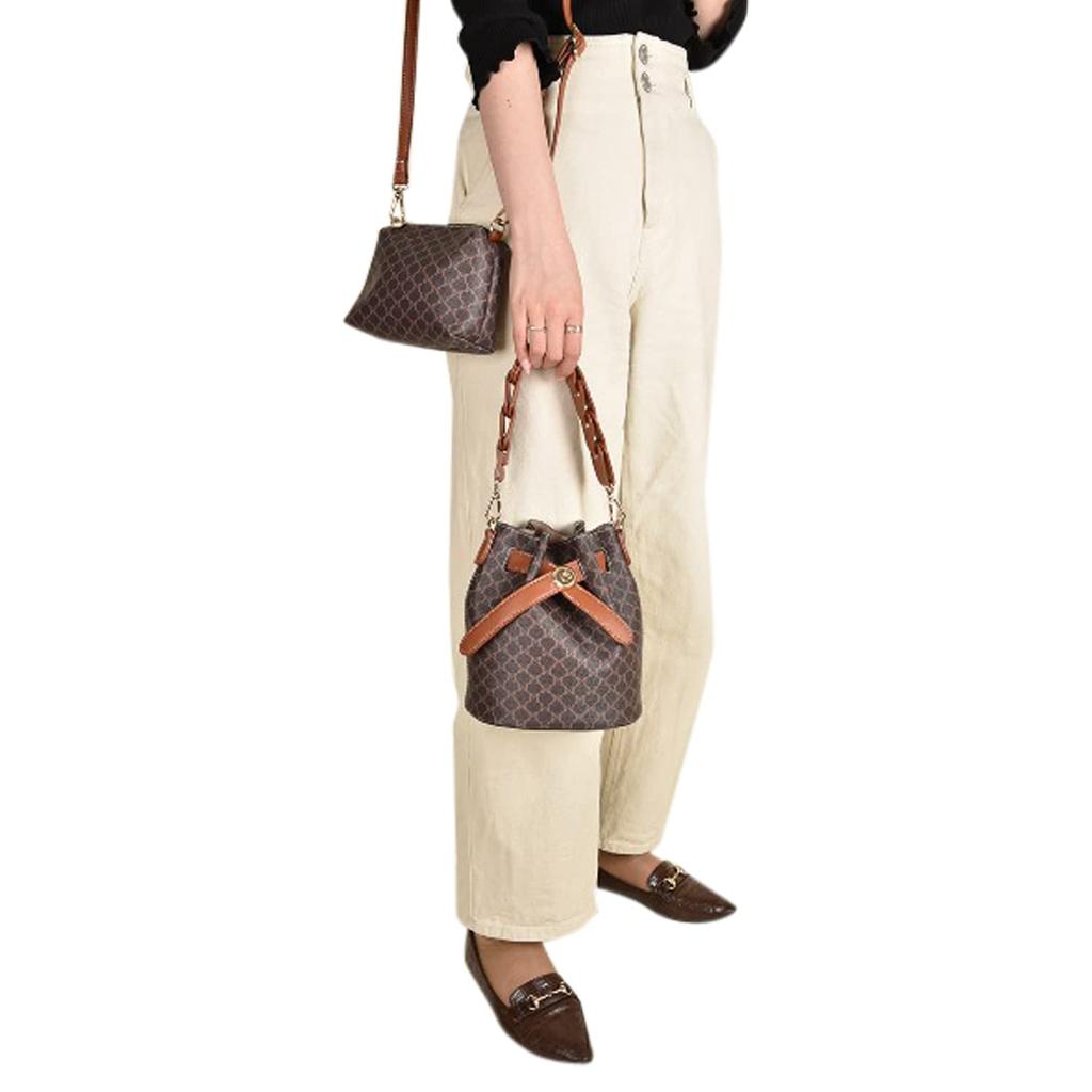 Monica Women's Braided Handle 2-Way Handbag, Black (10)