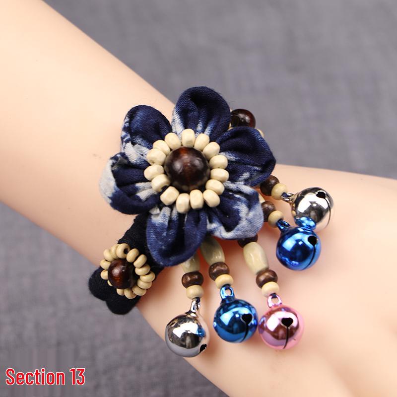 Yunnan Handgefertigtes Indigo Batik Baumwolle Leinen Armband