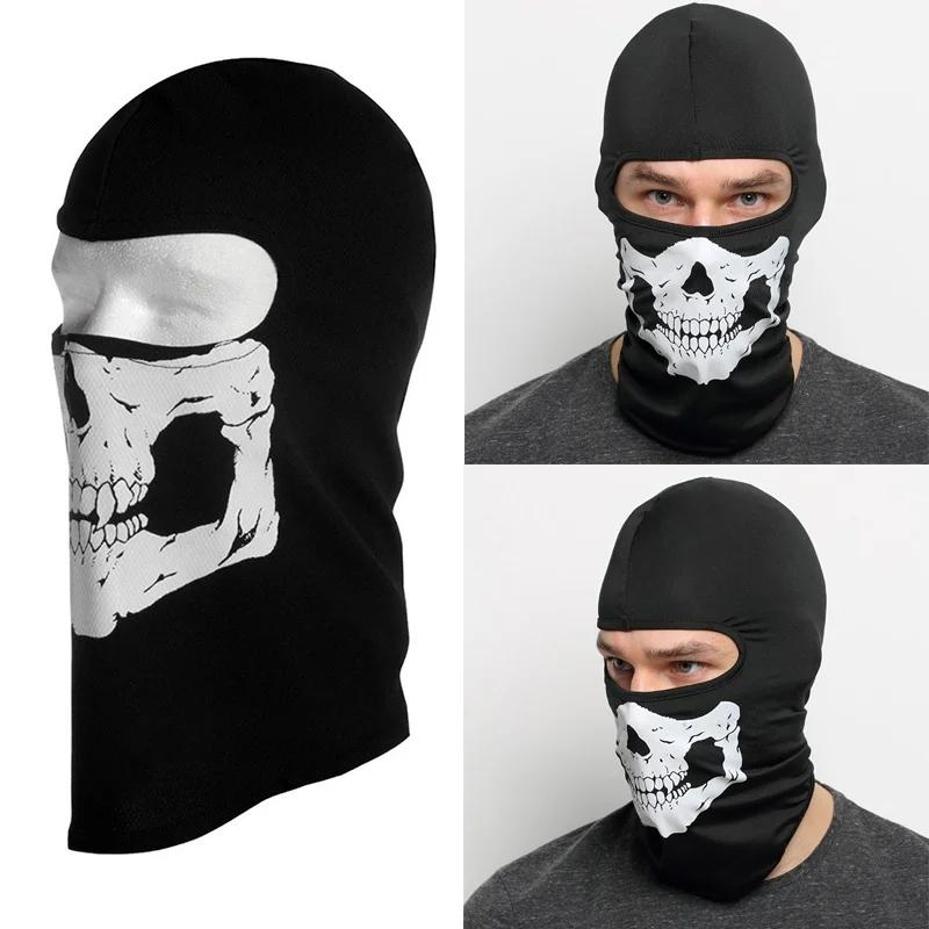 Multifunctional Skeleton Ghost Skull Motorcycle Face Mask Bandana Halloween Polyester Winter Caps Keep Warm Mask Bike For Adult