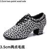 Leopard Latin Dance Shoes Jazz Tango Salsa Woman Modern Ballroom Dance Shoes Teacher Shoes 3.5cm/5cm Heels Dance Sneakers