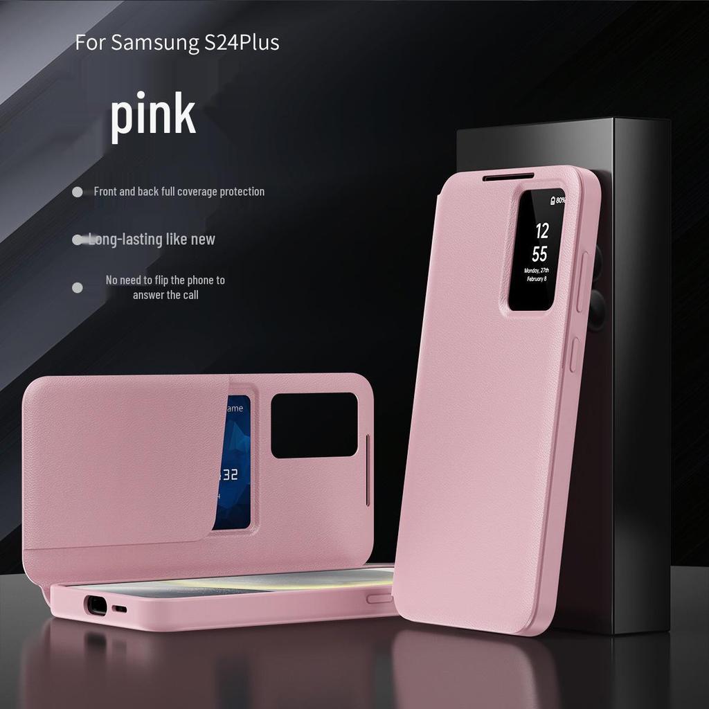 Samsung S26 Ultra Leather Case with Card Slot & Smart Sleep Window