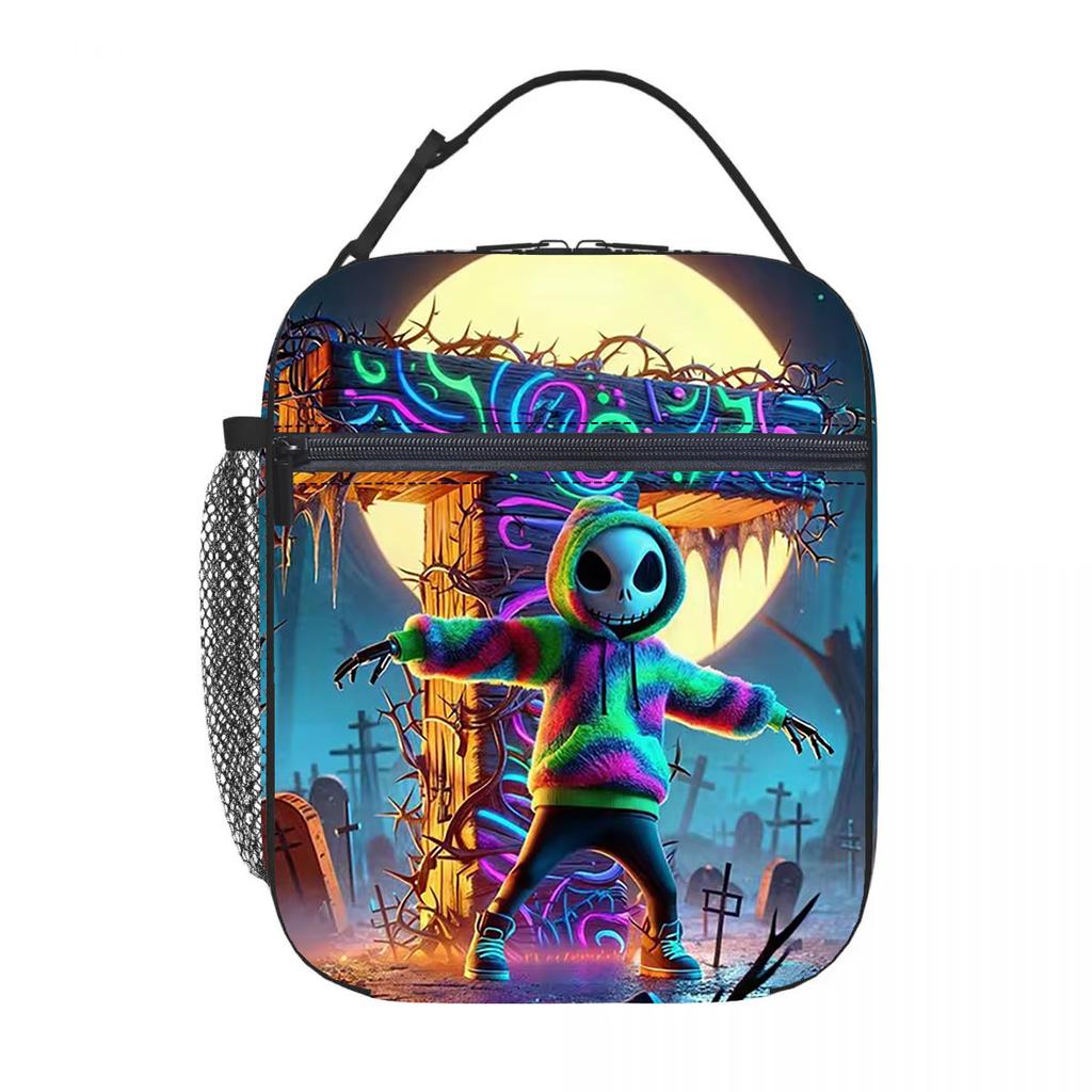 Christmas Horror Night Oxford Cloth Children's Lunch Bag Boy Girl Alphabet Cartoon Portable Insulation Handbag