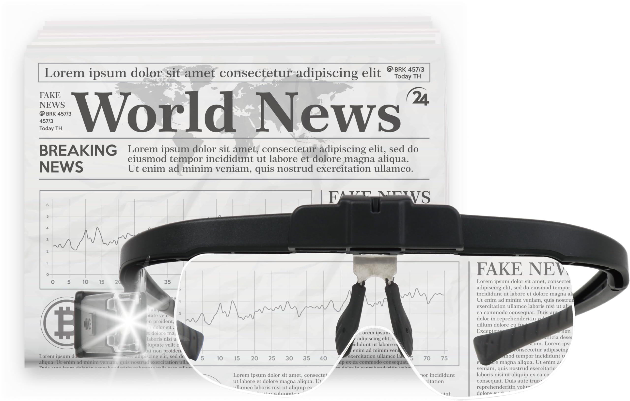 

Estale Eyeglass Magnifying Glass with USB Includes and Dedicated Hard Ideal for Reading and Hobbies Light, Charging, 1.5x/2x/2.5x/3.5x/4x/4.5x чорний