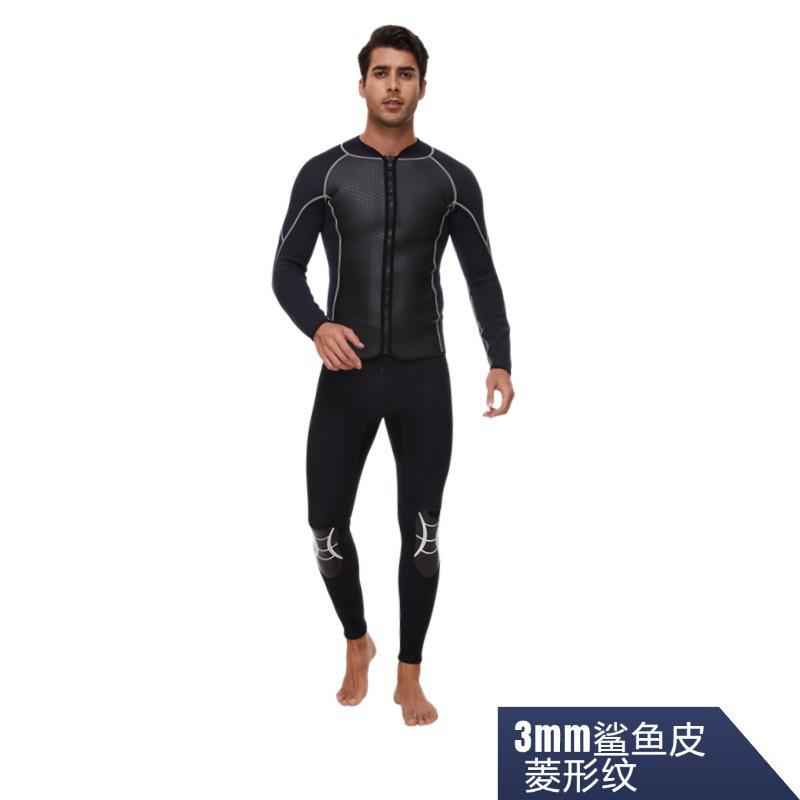 3mm Full Wetsuit Set Men Diving Snorkeling Surfing Jet Ski Beach Water Sports Thermal Long Pants Top