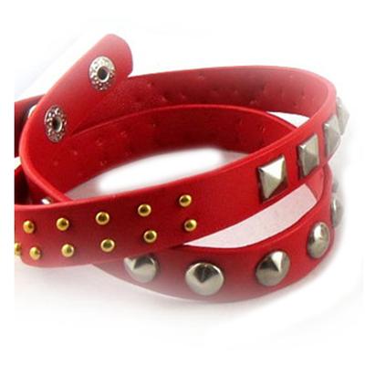 [R6906] - Red 'Authentik' Leather Strap - 3 Turns