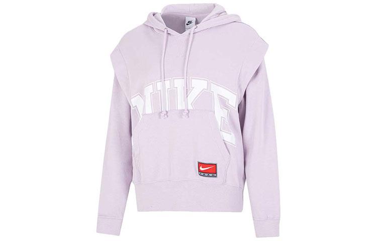 Nike Women ss Letter Print Casual Hooded Sweatshirt Purple DQ6586-530 S