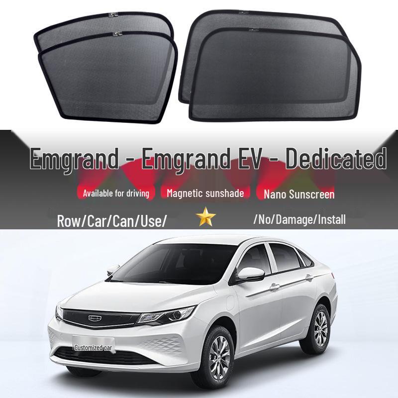 Emgrand EV Car Magnetic Sunshade: Sun Protection, Heat Insulation, Privacy Screen, Side Window Curtains.