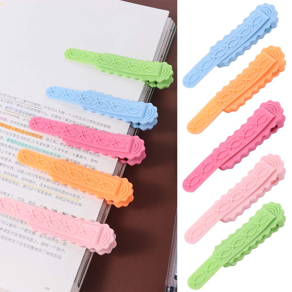 2pcs Silicone Silicone Bookmark Clip Multi-color Book Paginator INS Corner Page Marker  Business