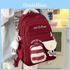 And Simplified Cake Letter Printed Student Casual Backpack With Pendant Plueh