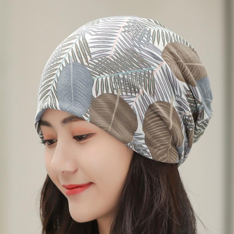 Soft printed thin cotton men's and women's headgear hip hop hipster fashion pullover hat scarf cover dual-purpose hat