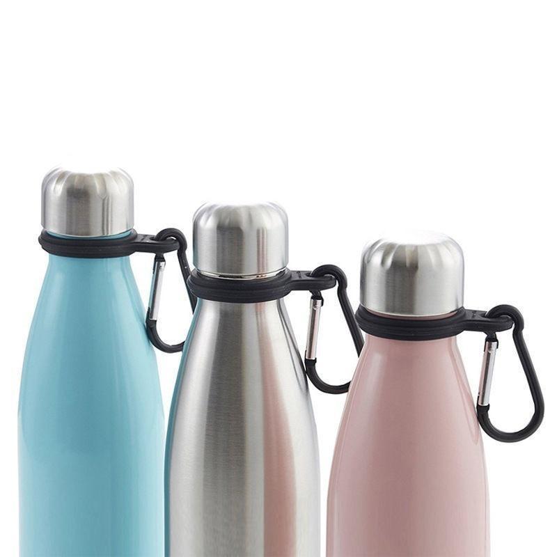 4PCS Aluminum Sports Kettle Buckle Outdoor Carabiner Water Bottle Holder Rubber Buckles Hook Camping Hiking Tool