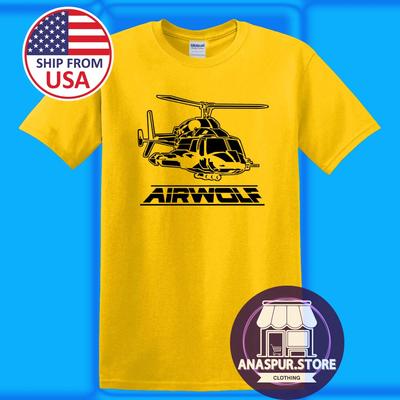 Airwolf Air Wolf Helicopter Men's Yellow Size S-5XL
