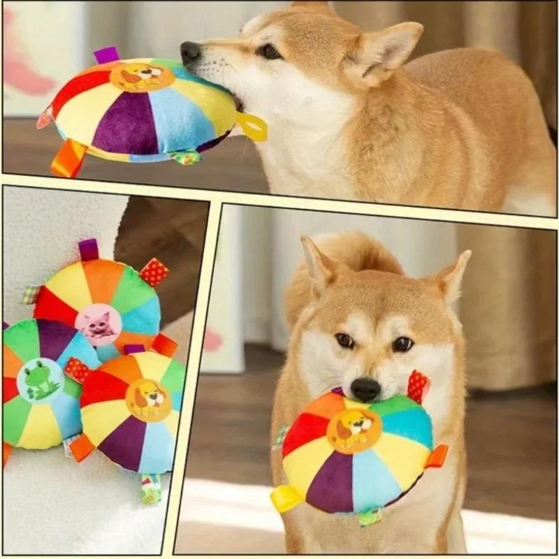 1pc Plush Squeaky Dog Toy - Cartoon Pattern, Interactive Sound Toy Suitable for All Breeds, Durable Puppy Play and Training