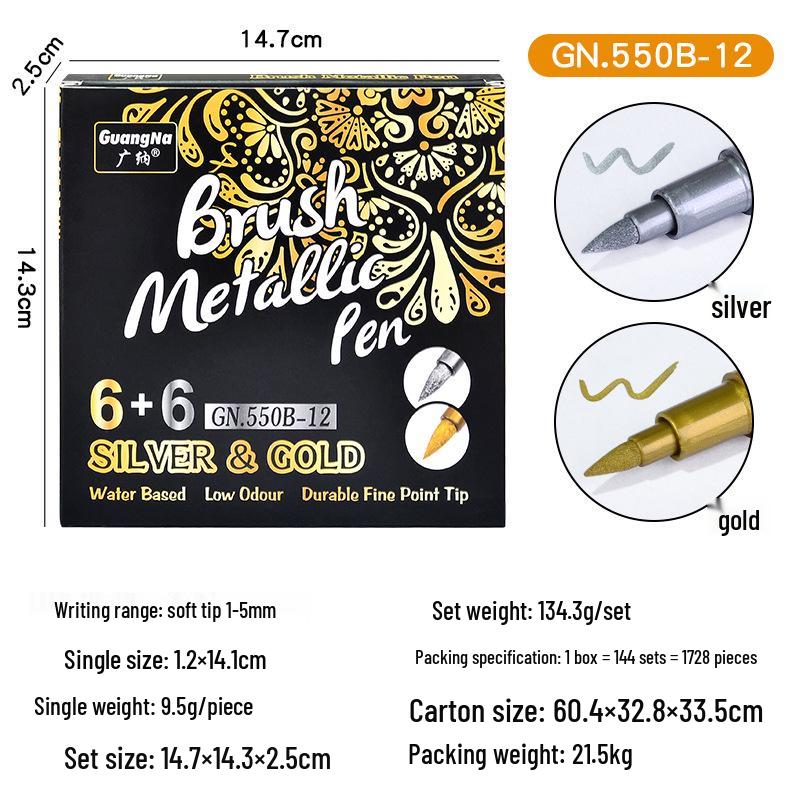 Metallic Color Craft & Graffiti Soft Tip Pen - 550B Signature & Sealing Wax DIY Marker