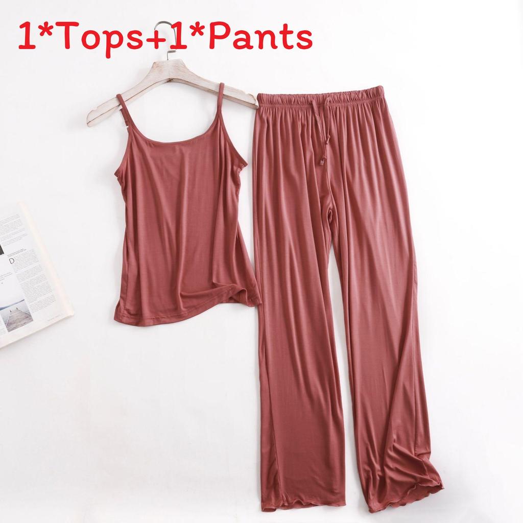 Modal Sleepwear Set For Women With Loose Fit Ruffle Pants Breathable Loungewear For Home Use