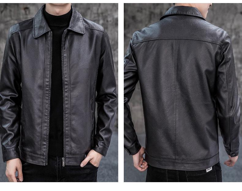 Herren PU-Leder Stehkragen Jacke - Weich, Vielseitig, Leichter Business Casual Mantel für Herbst und Winter