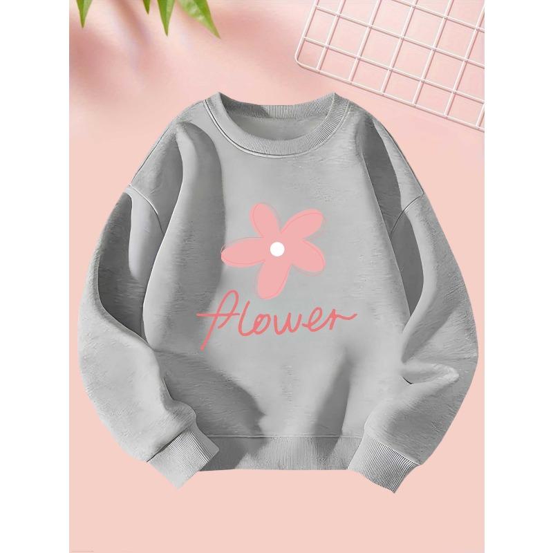 2025 9 29 Flower Girls Autumn and Winter Fashion Sweatshirt Creative Christmas Elements Casual Long Sleeve Sweatshirt Round Neck