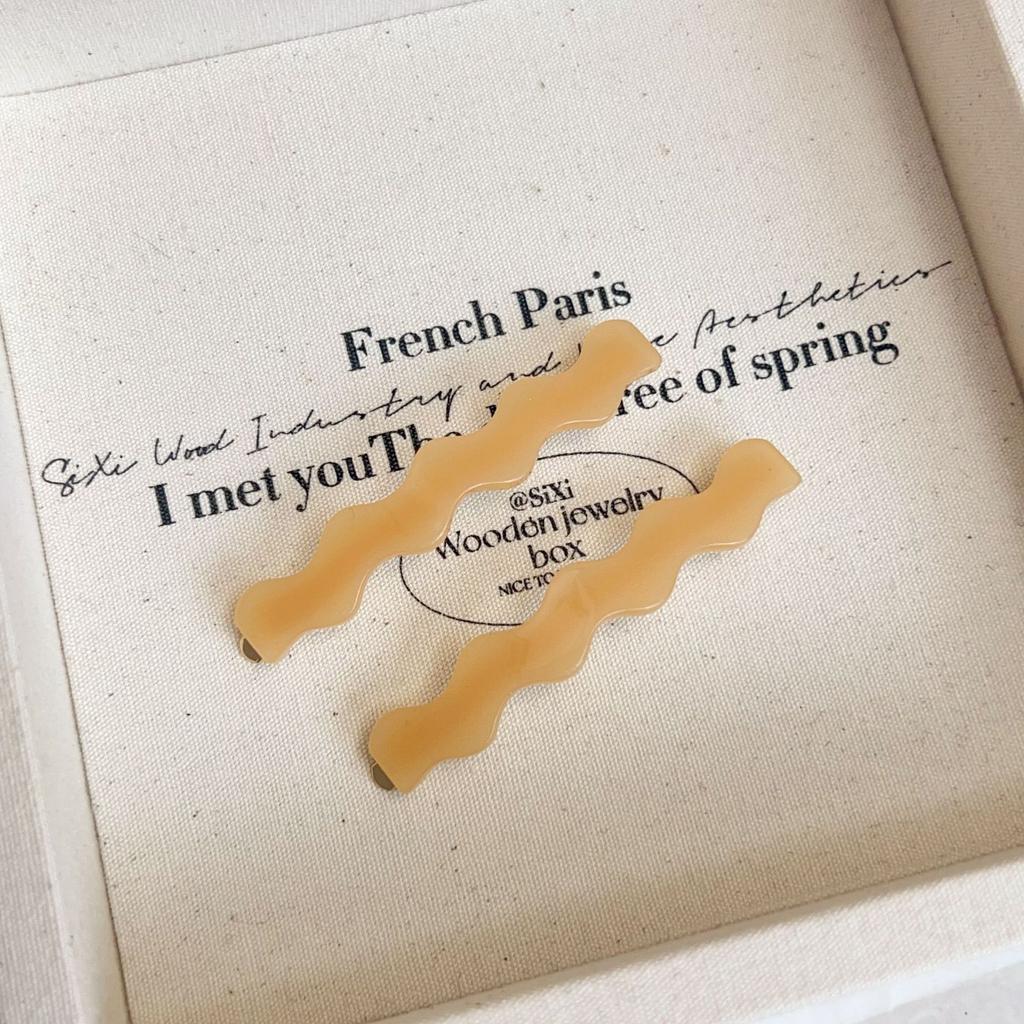 2Pcs/Set Simple Retro Wave Shaped Acetic Bangs Hairpins Sweet Cute Hair Side Hair Clips Style Barrettes Fashion Hair Accessories