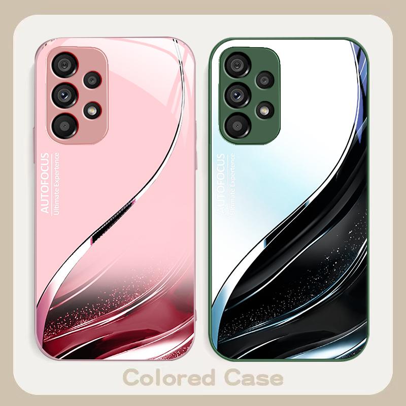 Schwarz Gold Abstrakt Für Samsung Galaxy S23 U Ltra 24 Plus S20 21 FE S25 Ultra A70 A72 73 51 52 53 Gehärtetes Glas Handyhülle