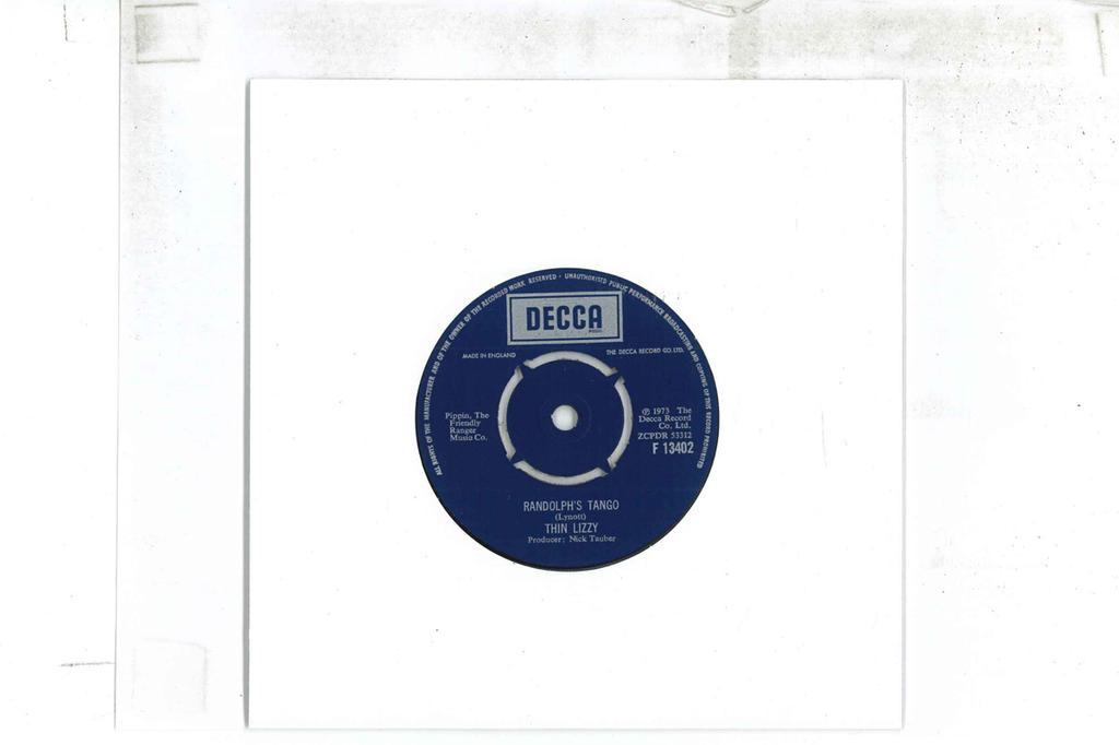 7inch Record THIN LIZZY - Randolph's Tango / Broken Dream F13402 DECCA 1973 UK Rock Used