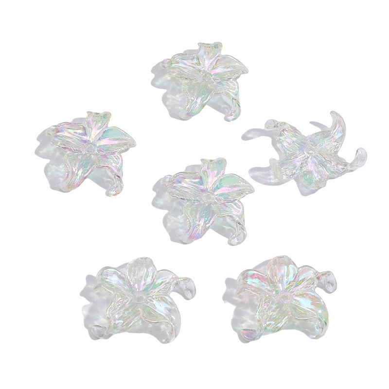 

5 шт./пакет Акрилові намистини з п’ятьма пелюстками квітів своїми руками Намисто Браслет Сережки Ювелірні аксесуари 30*30mm 5pcs/bag