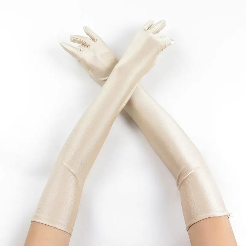52cm Fashion Women Spandex Elasticity Opera Elbow Long Gloves Solid Driving Sun Protection Party Prom Etiquette Performance