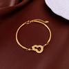 18k Gold-Plated Flower Gourd Bracelet: Chic Chinese Style, Versatile Fashion Bangle, Elegant Women's Hand Jewelry