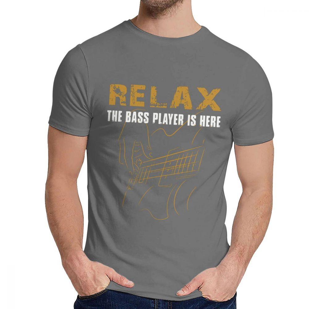 Unisex T Shirt The Bass Player Is Here Electric Guitars Music Tops 100 Cotton Fashion