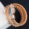 Women Quartz Watch Unique Snake Shape Bracelet Watches Wire Braided Wristwtatch